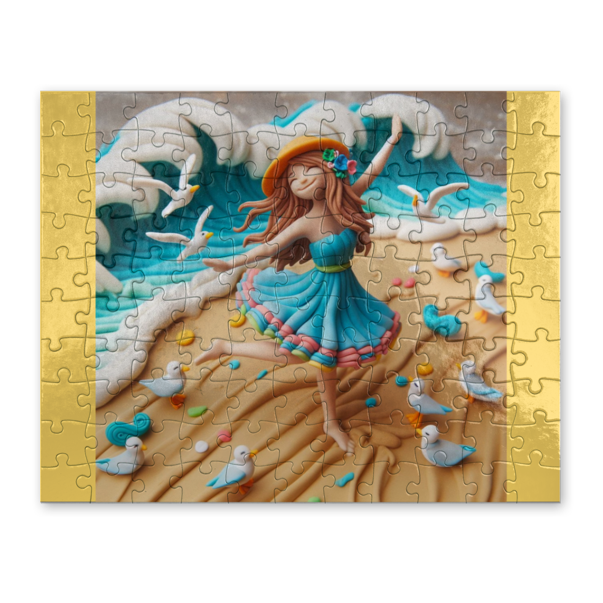 Puzzle cartonné "Danser sur la plage" taille 190 x 240 - 110 pièces